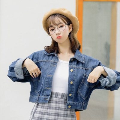 phối đồ với áo khoác jean nữ